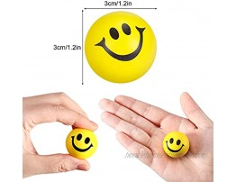 60 Pieces Smile Face Stress Balls Funny Stress Balls ​Mini Foam Balls for Relief Stress School Rewards Party Bag Fillers