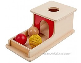 Adena Montessori Object Permanence Box with Tray Three Balls Wood  Plastic ,Braided  Montessori Toys for Babies Infant 6-12 Month 1 Year Toddlers