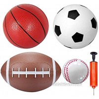 Anzmtosn Kids Sports Balls Toys Set Small 6 Soccer 6 Basketball 8.5 Rugby 3 Baseball Replacement for Indoor Outdoor Playground Garden Beach Pool Games Boys Girls Kids Toddlers Adults Gifts