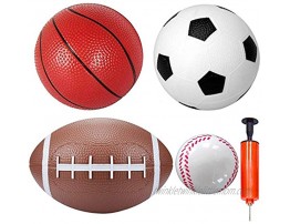 Anzmtosn Kids Sports Balls Toys Set Small 6 Soccer 6 Basketball 8.5 Rugby 3 Baseball Replacement for Indoor Outdoor Playground Garden Beach Pool Games Boys Girls Kids Toddlers Adults Gifts