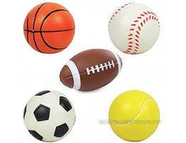 Balls for Kids Set of 5 Soft Balls for Babies Toddlers & Kids Baby Ball for 6 Months and up Kids Soccer Ball Basketball Football Base Ball Tennis Ball Gift