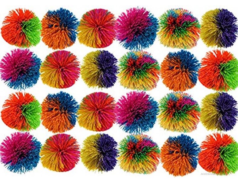 Bandy Ball Rubber String Spike Ball 24 Units Assorted JA-RU Fidget Stress Ball Toy Elastic Fidget Toy Balls Pull Stretch Soft Squishy Sensory Toy Therapy for Kids & Adult Toys. Plus 1 Ball. 1070-24p