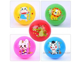 beetoy 5 Pcs 7 Inch Balls for Kids Playground Balls for Toddlers 1-3 with Pump Cute Inflatable Ball Toy Indoor Outdoor Sports for Kids & Toddlers