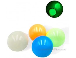 Deosdum Stress Relief Balls Luminous Dodgeball Game Juggling Ball Sticky Ball Game Catch Ball for Children Parents Can Be Glued to The Ceiling Stress Relief Toys 4PCS ,Random Color
