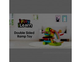 iPlay iLearn Toddler Car Ramp Race Track Toy 2 in 1 Marble Ball Run Drop N Ramp Racer Play Set W Balls and Cars Kids Active Indoor Busy Game Birthday Gifts for 2 3 4 5 Year Olds Boys Girls Child