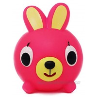 Jabber Ball Sankyo Toys Squeeze and Play Sound Ball Neon Pink Bunny