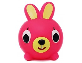 Jabber Ball Sankyo Toys Squeeze and Play Sound Ball Neon Pink Bunny