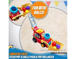 Multi-Colored Replacement Ball Set for VTech Pop-a-Balls Push and Pop Bulldozer Toy | Vibrant Colorful Balls Compatible with Vtech Bulldozer Ball Popper Toy | 6 Ball Set