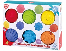 PlayGo Sensory Balls for Baby Great Variety In Rainbow Texture and Color Kids Bath Toys 6 Colorful Soft and Squeeze Sensory Balls Set for Babies & Toddlers Kids BPA Free Water Toy