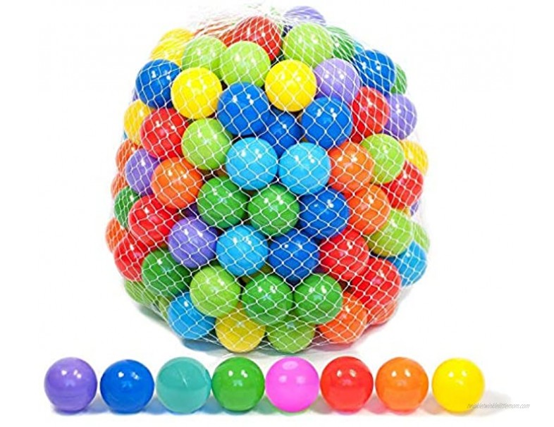 Playz 200 Soft Plastic Mini Play Balls with 8 Vibrant Colors Crush Proof No Sharp Edges Non Toxic Phthalate & BPA Free Use in Baby or Toddler Ball Pit Play Tents & Tunnels for Indoor & Outdoor
