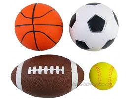 Set of 4 Sports Balls for Kids Soccer Ball Basketball Football Tennis Ball By Bo Toys