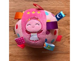 ZZ Lighting Baby Kid Infant Early Educational Soft Plush Tag Colorful Ball Hand Grasp with Bell Inside
