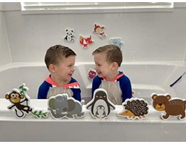 3 Bees & Me Animal Bath Toys for Boys and Girls – Fun Foam Animals with Bath Toy Storage Bag – 18 Piece Non Toxic Kids Bath Set