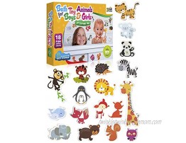 3 Bees & Me Animal Bath Toys for Boys and Girls – Fun Foam Animals with Bath Toy Storage Bag – 18 Piece Non Toxic Kids Bath Set