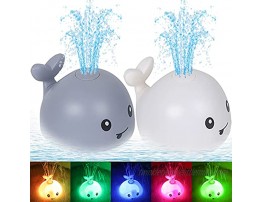 AOLIGE Baby Light Up Bath Toys for Kids （2pcs） Whale Bath Toy Sprinkler Induction Sprinkler Bathtub Toys