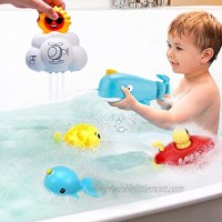BEAURE 5PCS Baby Bath Toys Set Water Spray Sprinkler Bath Toys for Toddlers Baby Bathtime Squirt Toys with Rear Propeller Pool Bathroom Bathtub Toys for Kids Boys Girls