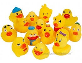Cllayees Set of 15 Duck Bath Toy Rubber Duckies 2 Inches Bathtub Duck Set Squeak Rubber Floating Duck Baby Shower Bath Tub Pool Toys