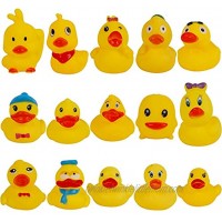 Cllayees Set of 15 Duck Bath Toy Rubber Duckies 2 Inches Bathtub Duck Set Squeak Rubber Floating Duck Baby Shower Bath Tub Pool Toys