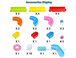 Fajiabao Toddler Bathtub Toy Assemble Slide Bath Toys DIY Gear Waterfall Track Set Stick to Wall with Suction Cup Water Ball Shower Floating Summer Water Toy Birthday Gifts for Boys Girls