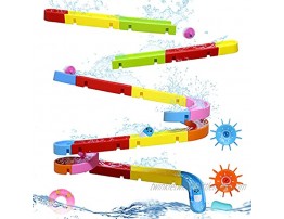 Fajiabao Toddler Bathtub Toy Assemble Slide Bath Toys DIY Gear Waterfall Track Set Stick to Wall with Suction Cup Water Ball Shower Floating Summer Water Toy Birthday Gifts for Boys Girls