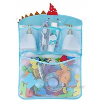 Free Swimming Baby Bath Toy Organizer Set,Quick Drying Mesh Net for Toddler Bathtub Games Holder Blue