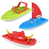 FUN LITTLE TOYS Bath Boat Toy Pool Toy 3 PCs Yacht Speed Boat Sailing Boat Aircraft Carrier Bath Toy Set for Baby Toddlers Birthday Gift for Kids