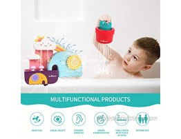 GILOBABY Bath Toys for Toddlers Baby Bathtub Wall Toy Elephant Waterfall Fill Spin and Flow with Bear and Cactus Gift for Kids Age 1 2 3 4 5 6 Years Old