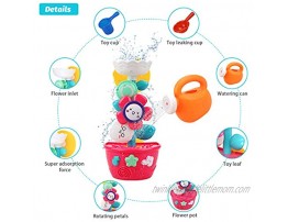 GOODLOGO Flower Bath Toys Bathtub Toys for Toddlers Babies Kids 2 3 4 Year Old Girls Boys Gifts with 1 Mini Sprinkler 2 Toys Cups Strong Suction Cups Gifts Ideal with Color Box
