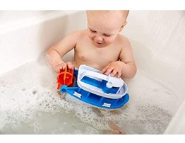 Green Toys Paddle Boat Blue Grey Pretend Play Motor Skills Kids Bath Toy Floating Pouring Vehicle. No BPA phthalates PVC. Dishwasher Safe Recycled Plastic Made in USA.