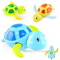 HEMRLY Baby Bath Toys for Toddlers 1-3,Baby Bathtub Wind Up Turtle Toys Cute Fun Multi Colors Floating Bath Animal Toys for Kids Toddlers Child Pool Swimming Toys for Boys and Girls-[3 Pcs]