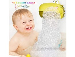 HLXY Bath Toys Bubble Bath Maker for Bathtub Toys Blows Bubbles and Plays 12 Songs Kids Baby Bath Toys Makes Great Gifts for Toddlers Music Dinosaur Bath Bubble Machine （Green）
