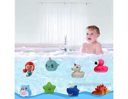 Jomyfant Bath Toys8 Packs Rubber Animal Toys,Light Up Floating Rubber Toys,Flashing Color Changing Light in Water,Bathtub Shower Games Toys for Baby Kids Toddler Child