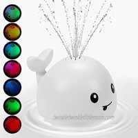 josid Baby Bath Toys Light Up Bath Toys with LED Light Baby Pool Toys Bathtub Toys for Toddlers 1-5 Girl and Boy Bathroom Baby Games，Whale Spray Water Bath Toy White