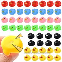 JTTJDB 50Pcs Mini Multicolor Rubber Ducks Baby Bath Ducky Bathtub Pool Squeaky Little Duck Toys for Shower Birthday Party Decoration Supplies 6 Colors