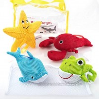 Little Additions Soft and Educational Baby Bath Toy Set with Storage Bag