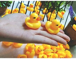 Sohapy 100Pcs Mini Yellow Rubber Ducks Tiny Baby Shower Rubber Ducks Squeak Fun Baby Yellow Rubber Bath Toy Float Fun Decorations for Shower Birthday Party Favors Cupcake Carnival Game Gift 100Pcs