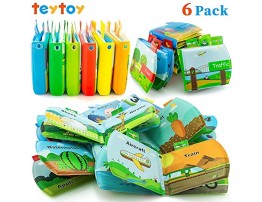 teytoy My First Baby Bath Books Nontoxic Fabric Soft Baby Bath Toys Early Education Toys Activity Waterproof Baby Books for Toddler Infants and Kids Perfect for Baby Shower -Pack of 6