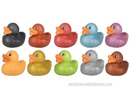 The Dreidel Company Glitter Rubber Duck Toy Assortment Duckies for Kids Bath Birthday Gifts Baby Showers Summer Beach and Pool Activity 2 10-Pack