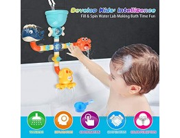 TOYOKID Bath Toys for Toddlers Kids 1 2 3 4 5 Years Old Boys and Girls Bathtub Toy Baby Bathing DIY Pipes Tubes with Spinning Waterfall Water Spout Color Box