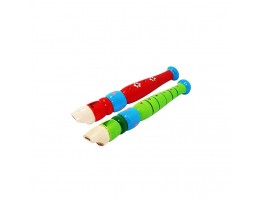 2 pcs Small Wooden Recorders for Toddlers Colorful Piccolo Flute for Kids,Learning Rhythm Musical Instrument,Sealive Baby Early Education Music Sound Toys for Autism or Preschool Child Random Color
