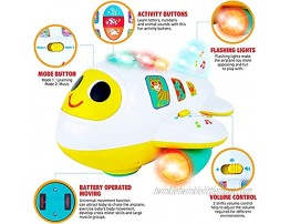 Baby Airplane Toy with Light and Music Electronic Baby Learning Toys for 1 Year Old Boy and Girls Baby Boy Toys for Toddlers Bump and Go Airplane Toys for Baby Age 1 2 3 Year Old Boy Gifts