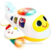 Baby Airplane Toy with Light and Music Electronic Baby Learning Toys for 1 Year Old Boy and Girls Baby Boy Toys for Toddlers Bump and Go Airplane Toys for Baby Age 1 2 3 Year Old Boy Gifts
