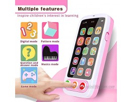 Byserten Baby Phone Baby Cell Phone Toy with Lights & Music 12 Months Early Learning Educational Toys Sensory Toys for Toddlers 2 3 4 Year Old Kids Boys and Girls Gifts Pink