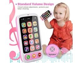 Byserten Baby Phone Baby Cell Phone Toy with Lights & Music 12 Months Early Learning Educational Toys Sensory Toys for Toddlers 2 3 4 Year Old Kids Boys and Girls Gifts Pink