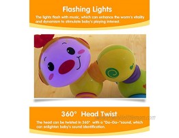Coolecool Press and Crawl Cute Creeping Worm Baby Toys 6 to 12 Months Toddler Activity Toys with Smiling Face Sweet Music and Pretty Lights Multicolored