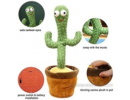 Dancing Cactus Toy USB Charging Included 60 Music Recording and Follow You Speak Glow, Early Childhood Education Toys Best Gift for Your BabyUSB Charging
