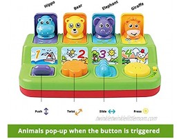 First Toys Interactive Pop Up Animals Toy for Toddlers with Music Animal Sounds Activity Learning Toy for Kids 12 M+ Gift for Toddler Boys & Girls