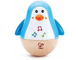 Hape Penguin Musical Wobbler | Colorful Wobbling Melody Penguin Roly Poly Toy for Kids 6 Months+ Multicolor 5'' x 2'' E0331