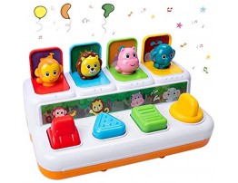 HomeMall Baby Interactive Pop Up Animals Toy Toddlers Musical Learning Infant Sensory Pop-up Activity Toys for 6 -12-18 Months & 1 Year Old Kids Boys Girls Gifts