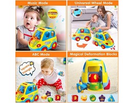 HOMOFY Baby Toy 12-18 Months Musical Shape Smart Bus & Go Action Bus Early Education Toy ,Various Animal Sounds Music Light Animal Puzzles Gift Toys for 1 2 3 Year Old Boys Girls Kids Toys Big